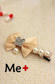 韩风轻舞 厂家直销雪纺珍珠蝴蝶结发饰，引领时尚批发新潮流